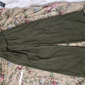 Fashionable Green Olive Flare Pants